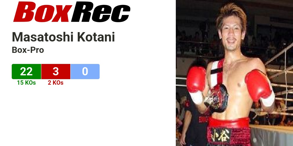 コタニ マサトシ BoxRec: Masatoshi Kotani