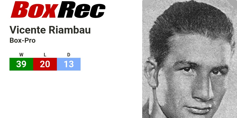 Vincent Riambau BoxRec: Vicente Riambau