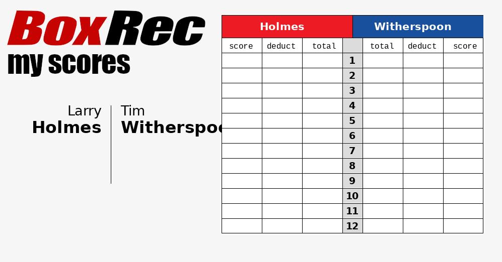BoxRec Scoring BoxRec Scoring