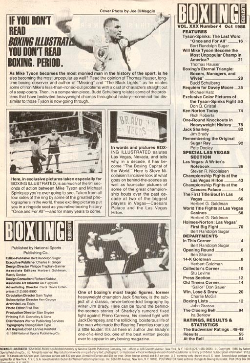 Boxing Illustrated October 1988 BoxRec