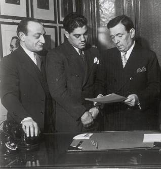 Sammy Goldman(l), Leonard Del Genio, Jimmy Johnson