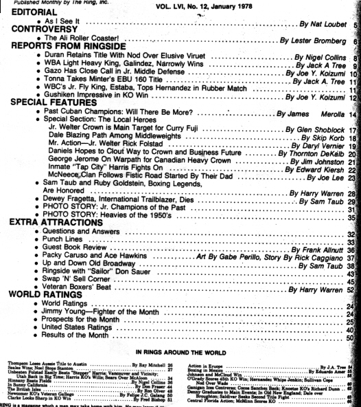 Ring Magazine January 1978 BoxRec