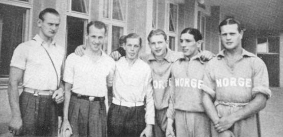 Norway's 1936 Olympic Games Boxing Team, with Erling Nilsen, Rudolf Andreassen, Berg Hansen, Henry Tiller, Ragnar Haugen, and Jarl Johnsen