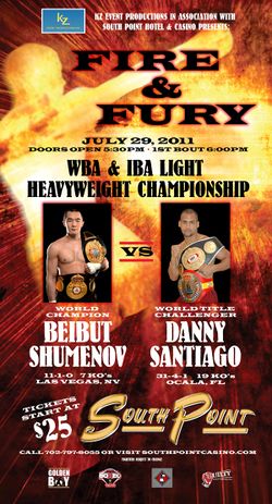 2011-07-29 - Beibut Shumenov vs. Danny Santiago (Poster).jpg