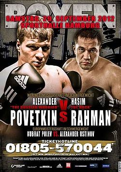 Alexander Povetkin vs. Hasim Rahman, Kubrat Pulev vs. Alexander Ustinov (poster).jpg