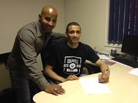 File:David Coldwell signs Curtis Woodhouse.JPG