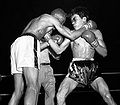 Featherweight champion Sandy Saddler defends his title against Gabriel Flash Elorde..jpg
