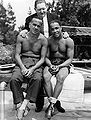 Henry Homicide Armstrong, Al Jolson (seated) and Eddie Meade.jpg