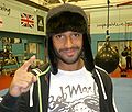 Kell Brook furry hat c Ian McNeilly 161111.jpg