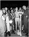 Weigh in for Hogan Kid Bassey, Pajarito Moreno, 1958.jpg